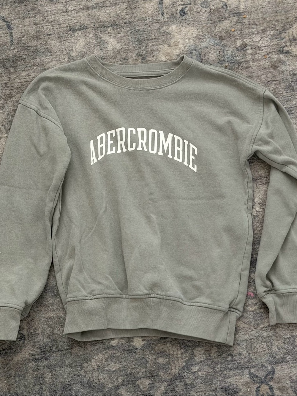 abercrombie kids Sage Green Crewneck Sweatshirt with White Logo
